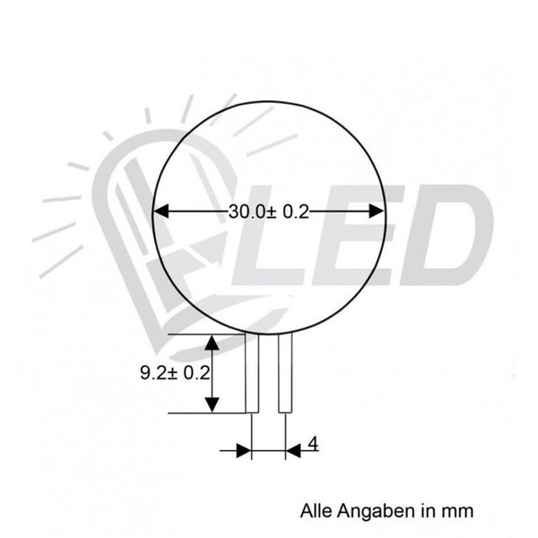 LED Plättchen G4 Ø 30mm 1,4W 140lm 3000K Warmweiß 140lm 0,5W Rot 10-30V DC/ 10-18V AC Dimmbar