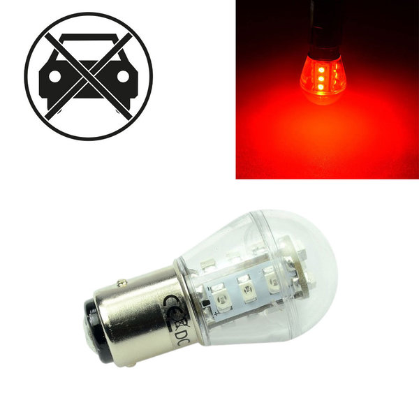 LED Lampe Bay15d 0,7W 27lm 10-30V DC 10-18V AC Rot