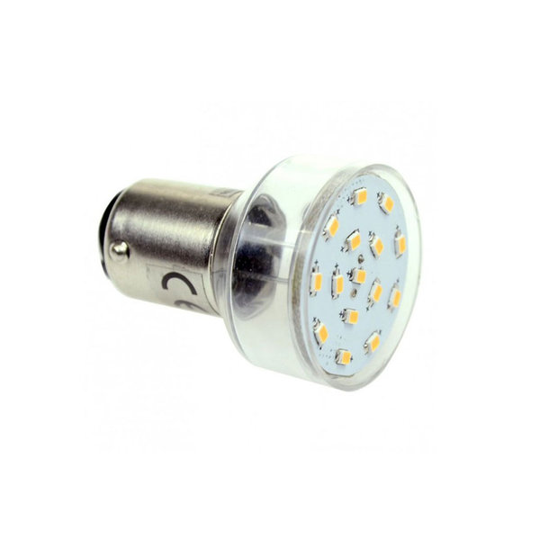 LED Lampe BA15d 1,5W 120lm 2700K 10-30V DC 10-18V AC mit CRI95 Dimmbar