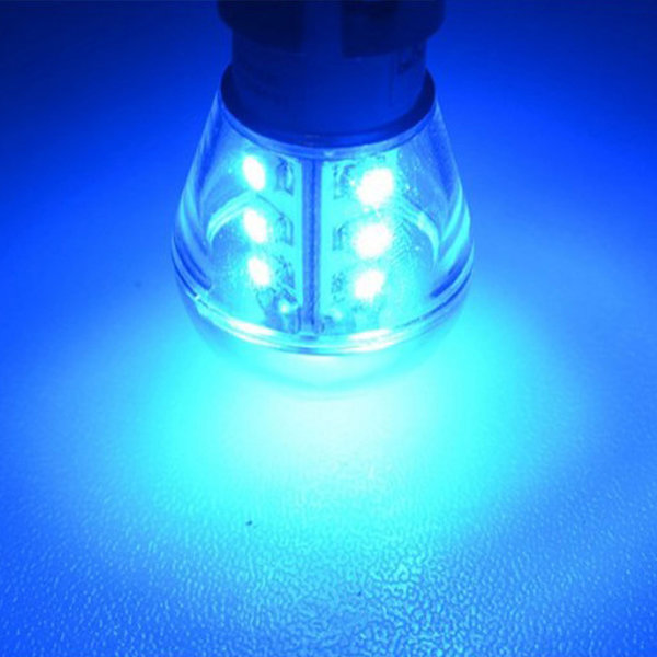 LED Lampe BA15d 0,9W 18lm 10-30V DC 10-18V AC Blau