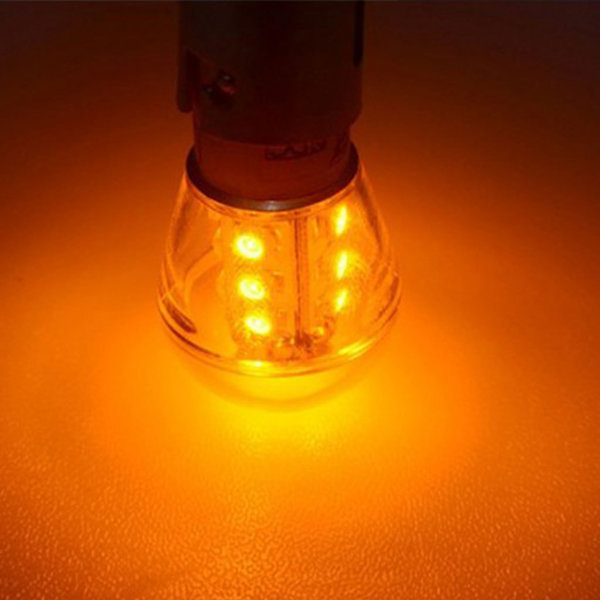 LED Lampe BA15d 0,9W 18lm 10-30V DC 10-18V AC Gelb