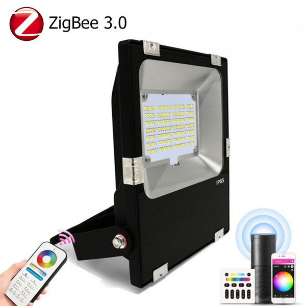 LED Flutlichtstrahler ZigBee 3.0 30W 2550-3150lm RGB + CCT 2200-6500K 220-240V AC