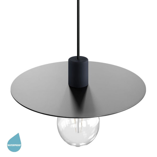 Lampenschirm Ellepì 40cm aus Dibond in Schwarz für den Außenbereich
