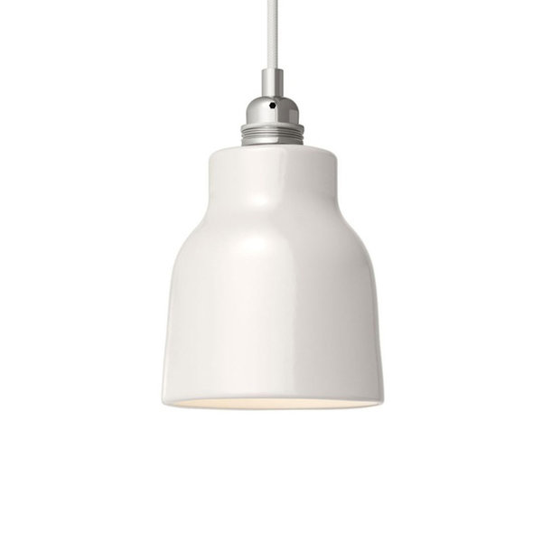 Vasenförmiger Materia-Lampenschirm aus Keramik, Weiß