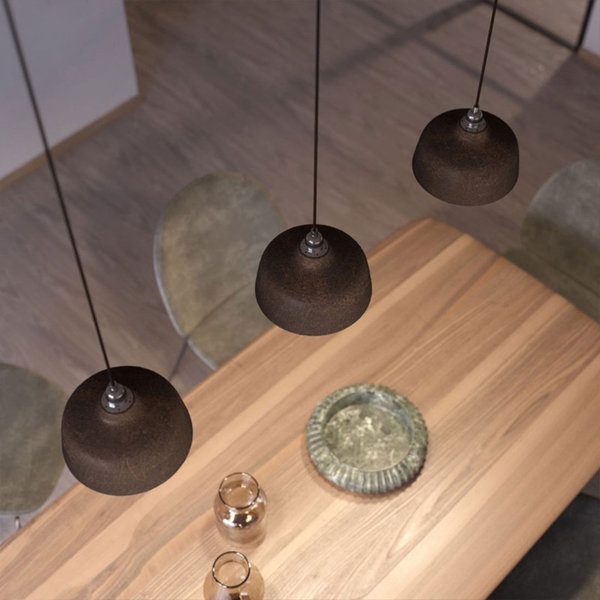 Tassenförmiger Materia-Lampenschirm aus Keramik, Corten Effekt