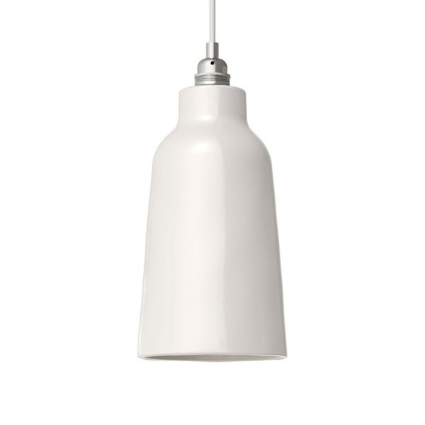 Flaschenförmiger Materia-Lampenschirm aus Keramik, Weiß