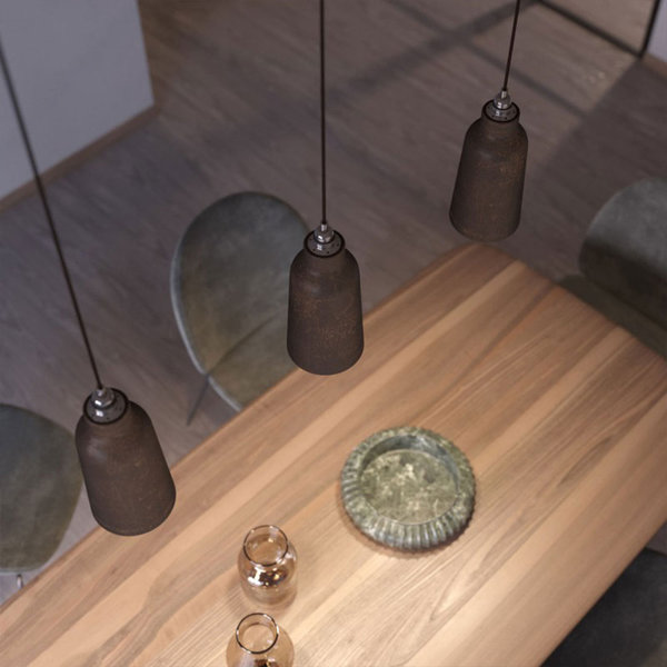 Flaschenförmiger Materia-Lampenschirm aus Keramik, Corten Effekt