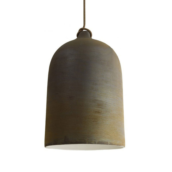 Glockenförmiger Lampenschirm XL aus Keramik, Corten Effekt
