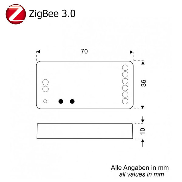 Mini LED Controller ZigBee 3.0 für RGB+CCT Produkte