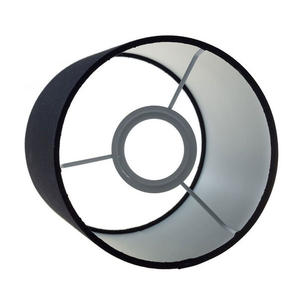zylindrischer Lampenschirm Cilindro E27 aus Stoff, Leinwand Schwarz