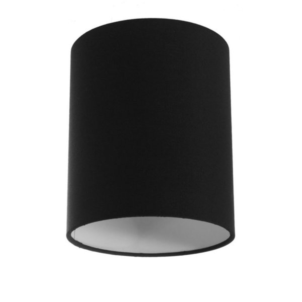 zylindrischer Lampenschirm Cilindro E27 aus Stoff, Leinwand Schwarz