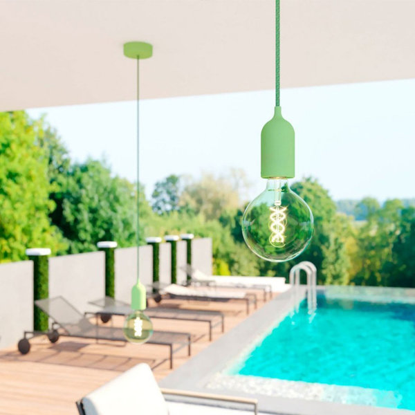 EIVA Pastell Lampenfassungs-Kit aus Silikon IP65 Außenbereich Outdoor zartes Grün