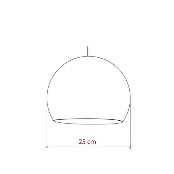 kuppelförmiger Lampenschirm Cupola XS Ø 25 cm E27 aus Polyestergarn Weiß