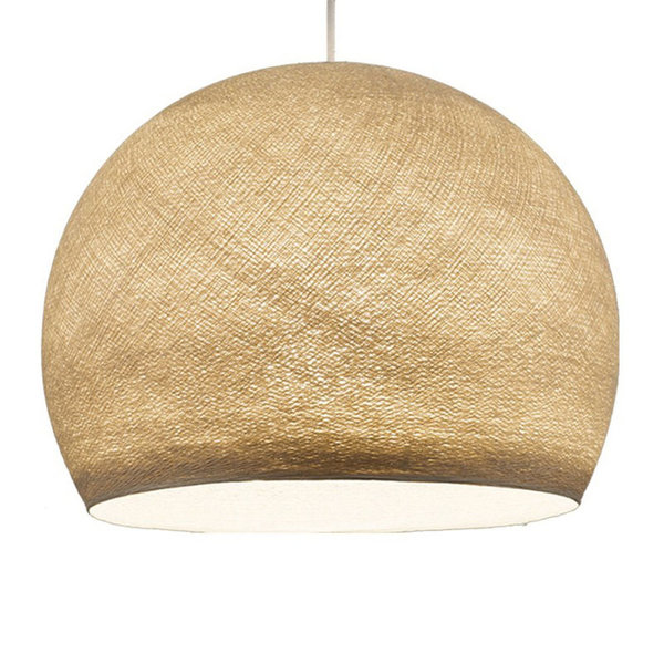 kuppelförmiger Lampenschirm Cupola S Ø 31 cm E27 aus Polyestergarn Sandfarben
