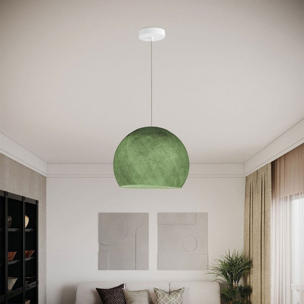 kuppelförmiger Lampenschirm Cupola M Ø 35 cm E27 aus Polyestergarn Olivgrün