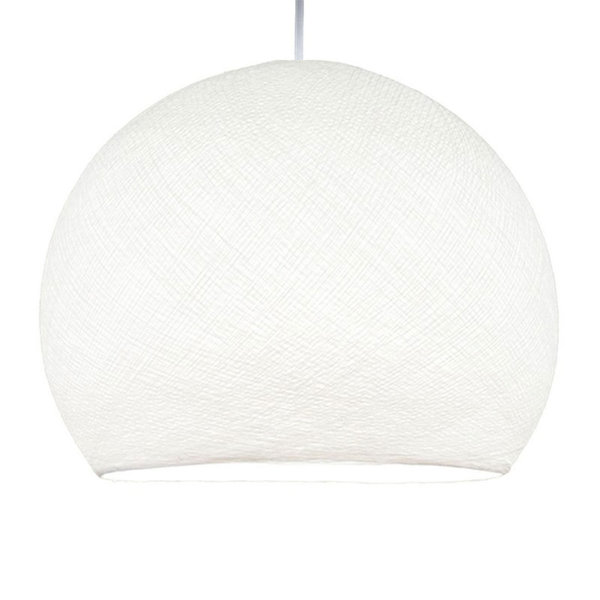 kuppelförmiger Lampenschirm Cupola L Ø 42 cm E27 aus Polyestergarn Weiß