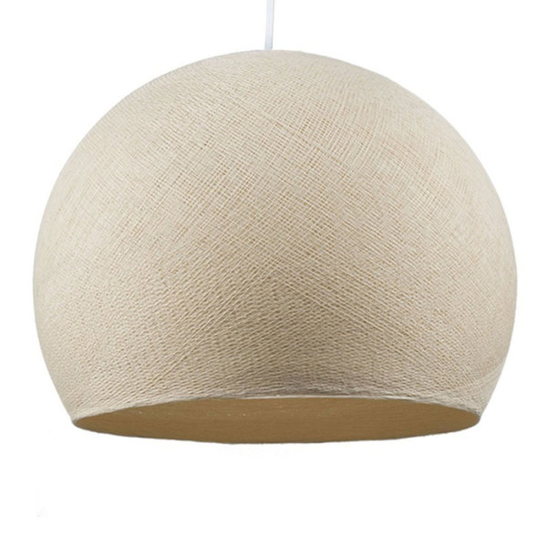 kuppelförmiger Lampenschirm Cupola L Ø 42 cm E27 aus Polyestergarn cremig Weiß