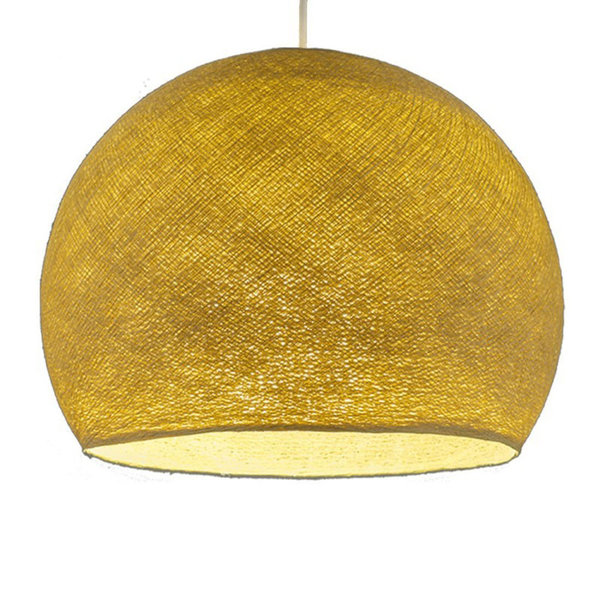 kuppelförmiger Lampenschirm Cupola L Ø 42 cm E27 aus Polyestergarn Senfgelb