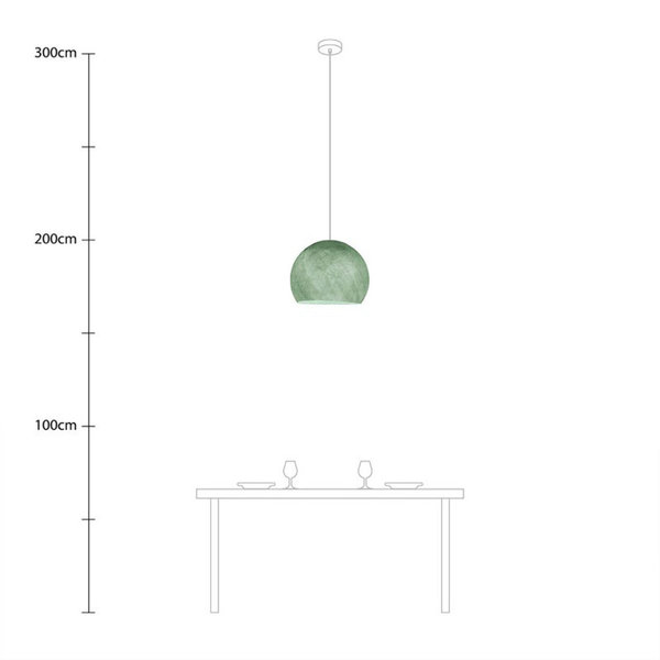 kuppelförmiger Lampenschirm Cupola L Ø 42 cm E27 aus Polyestergarn Salbeigrün