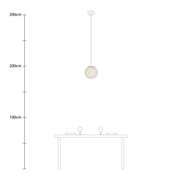 kugelförmiger Lampenschirm Sfera XS Ø 25 cm E27 aus Polyestergarn cremig Weiß