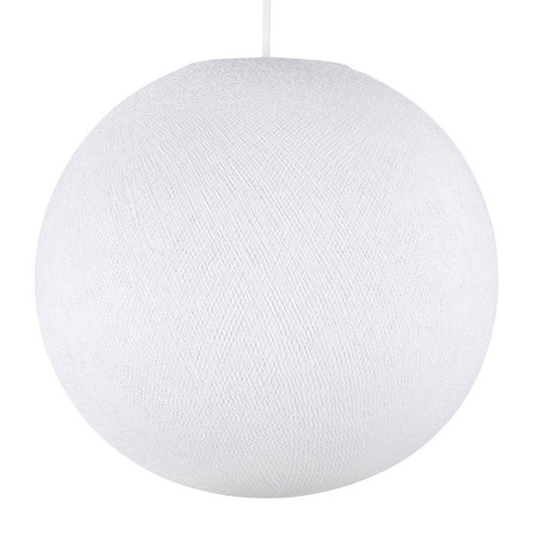 kugelförmiger Lampenschirm Sfera M Ø 35 cm E27 aus Polyestergarn Weiß