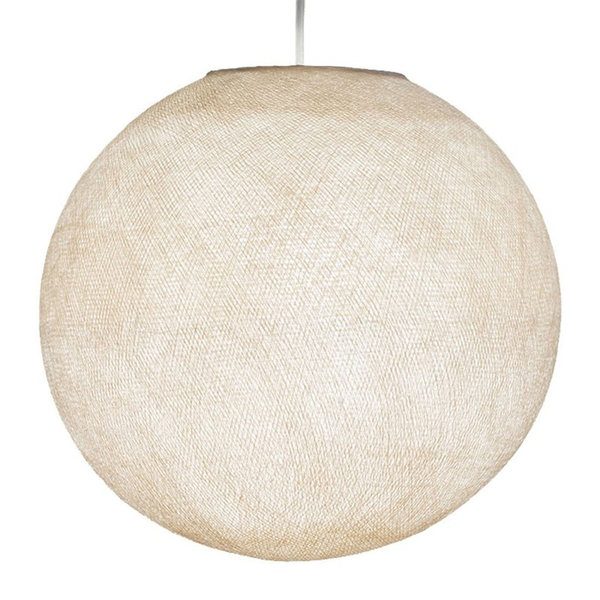 kugelförmiger Lampenschirm Sfera M Ø 35 cm E27 aus Polyestergarn cremig Weiß