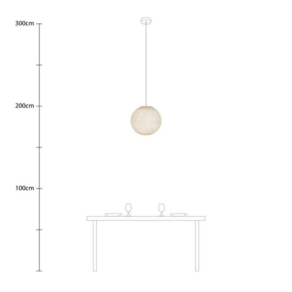 kugelförmiger Lampenschirm Sfera M Ø 35 cm E27 aus Polyestergarn cremig Weiß
