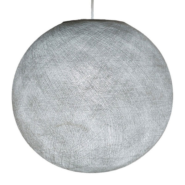 kugelförmiger Lampenschirm Sfera M Ø 35 cm E27 aus Polyestergarn Perlgrau