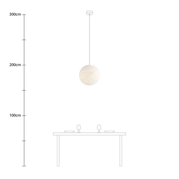 kugelförmiger Lampenschirm Sfera L Ø 42 cm E27 aus Polyestergarn Weiß