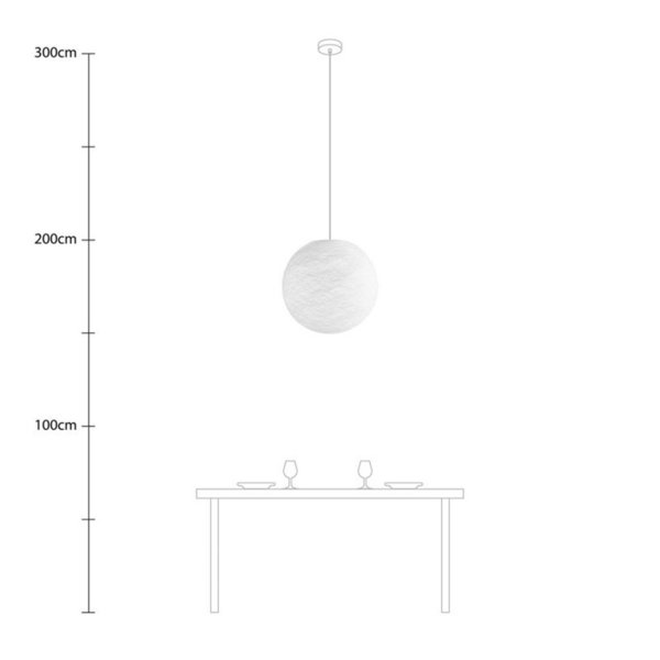 kugelförmiger Lampenschirm Sfera XL Ø 50 cm E27 aus Polyestergarn Weiß