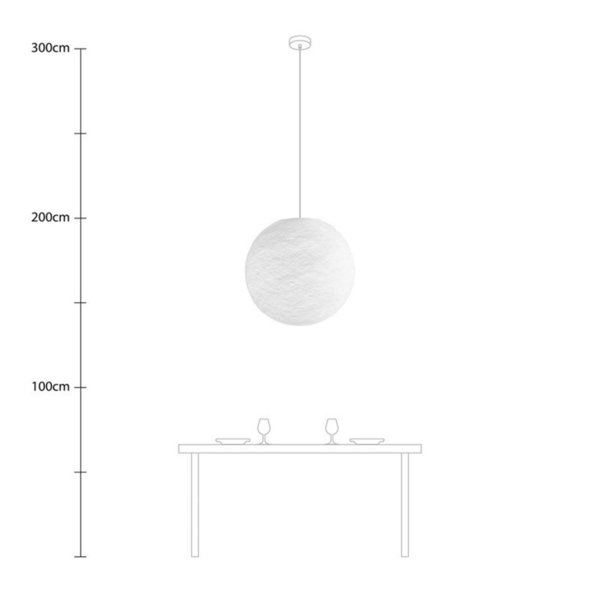 kugelförmiger Lampenschirm Sfera XXL Ø 67 cm E27 aus Polyestergarn Weiß