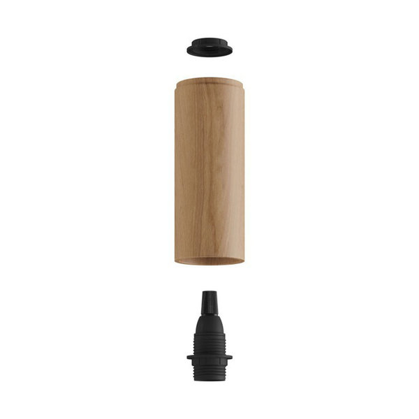 Holzrohr für Strahler Lampenschirm mit Lampenfassung E14