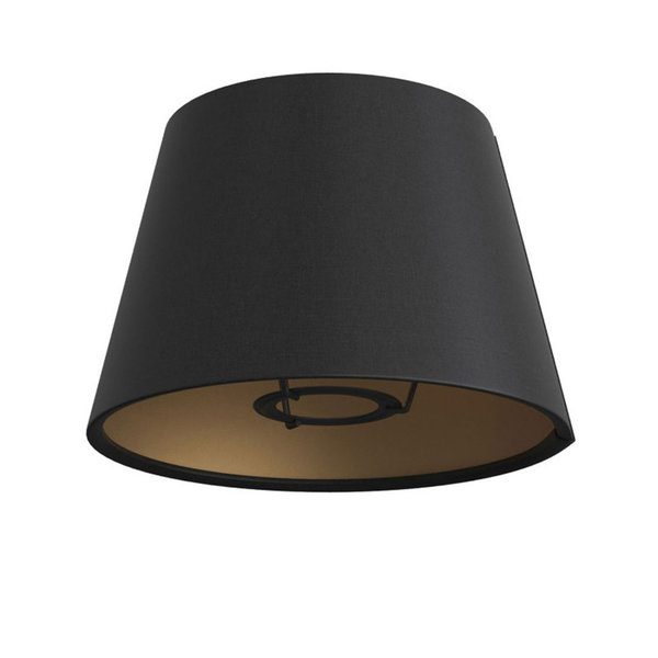 Lampenschirm Imperio aus Stoff für Fassung E27 für Tisch- oder Wandleuchten Schwarz/Cinette