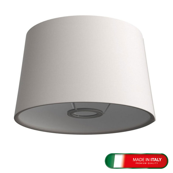 Lampenschirm Athena aus Stoff für Fassung E27 für Tischleuchten Weiß