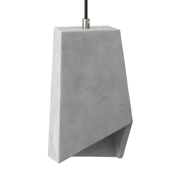 Lampenschirm Prisma aus Zement mit Kabelklemme und E27 Fassung zum Aufhängen Leichtzement