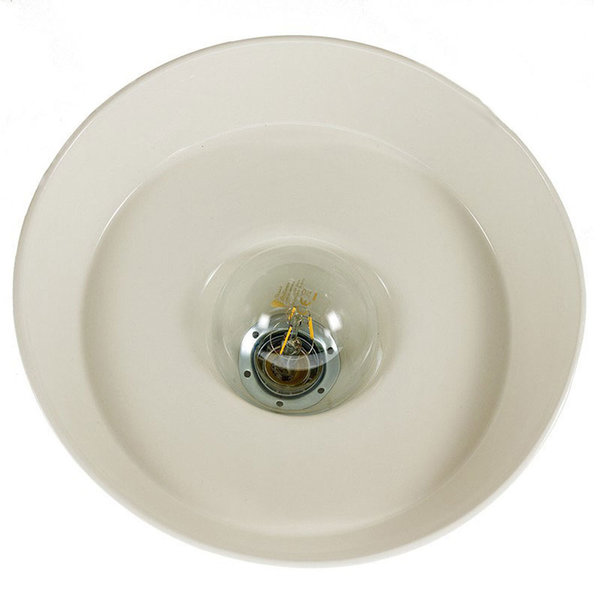 Industrie-Lampenschirm aus Keramik zum Aufhängen, Weiß