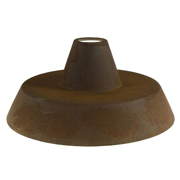 Industrie-Lampenschirm aus Keramik zum Aufhängen, Corten (Rost) Effekt/Weiß