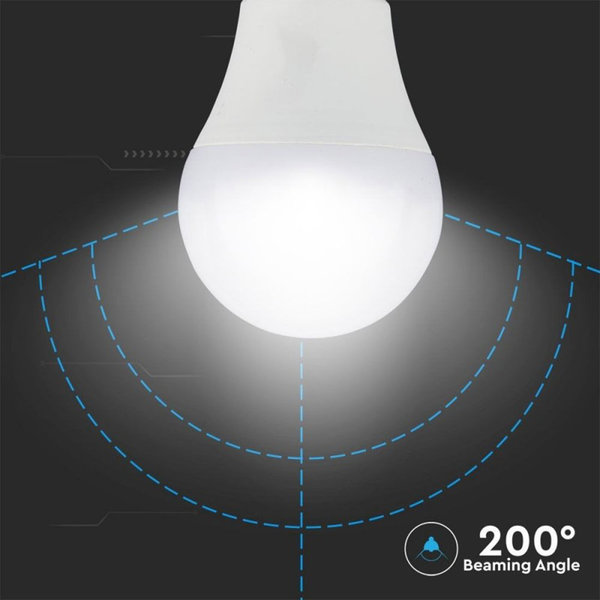 V-TAC LED Leuchtmittel A60 E27 10W 806lm 2700K Warmweiß 230V AC CRI95