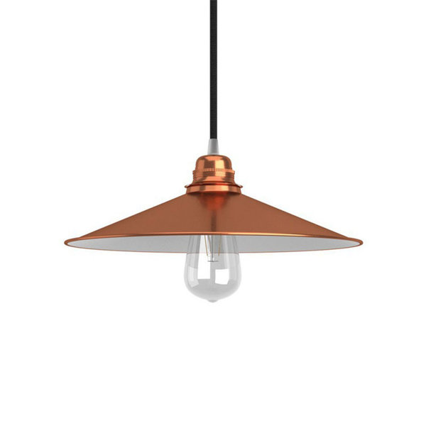 Lampenschirm Swing aus lackiertem Metall mit E27 Anschluss Kupfer/Weiß
