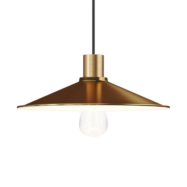 Lampenschirm Swing aus lackiertem Metall mit E27 Anschluss Bronze satiniert/Weiß