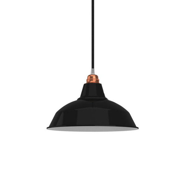 Lampenschirm Bistrot 30cm aus lackiertem Metall mit E27 Anschluss Schwarz