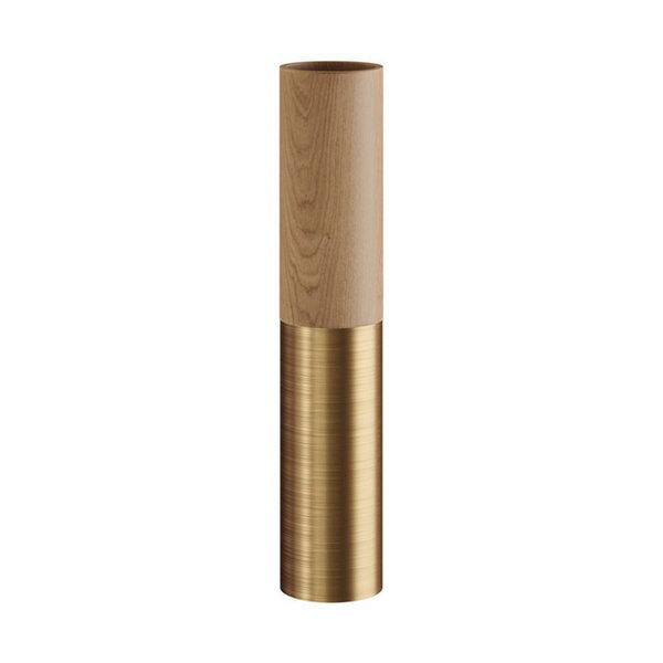 Tub-E14 Rohr aus Holz und Metall für Strahler Lampenschirm mit Lampenfassung E14 Holz/Bronze