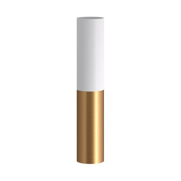 Tub-E14 doppeltes Metallrohr für Punktstrahler mit E14 Lampenfassung Doppelringmutter Weiß/Bronze
