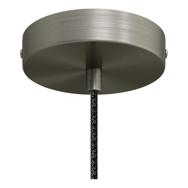 Pendelleuchte Textilkabel Glockenförmiger Lampenschirm XS Metall Zubehör Zement/Weiß