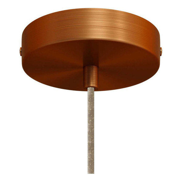 Pendelleuchte Textilkabel Glockenförmiger Lampenschirm XS Metall Zubehör Corten/Weiß