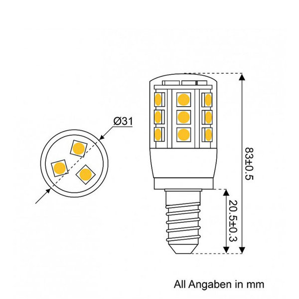 LED Leuchtmittel E14 4W 370lm 4000K 10-30V DC/10-18V AC