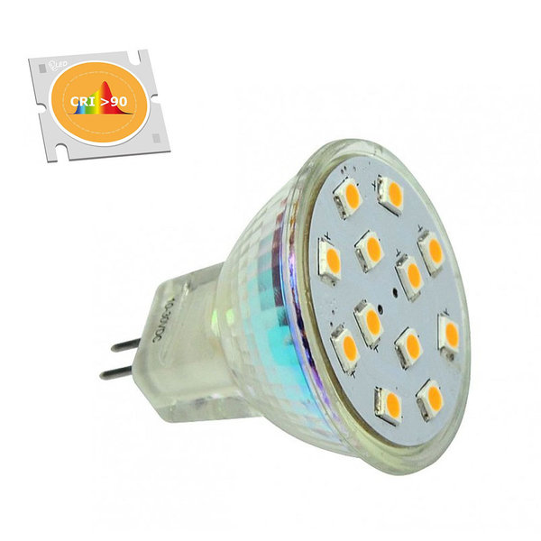 GU4 LED Stiftsockellampe MR11 Spot 125° Ø 35mm 2W 169lm 2700K 10-30V DC 10-18V AC Dimmbar